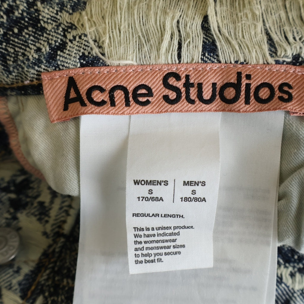 Acne Studios(アクネ ストゥディオズ) 25AW 1981 U DENIM DISTRESSED MONOGRAM デストロイデニムパンツ ジーンズ インディゴ C00080