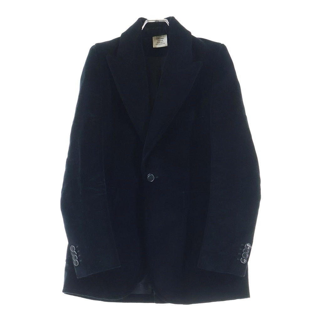 VETEMENTS(ヴェトモン) 16AW Velvet Blazer tailored jacket ヴェルデッド ブレザー テーラードジャケット ブラック WF17JA1