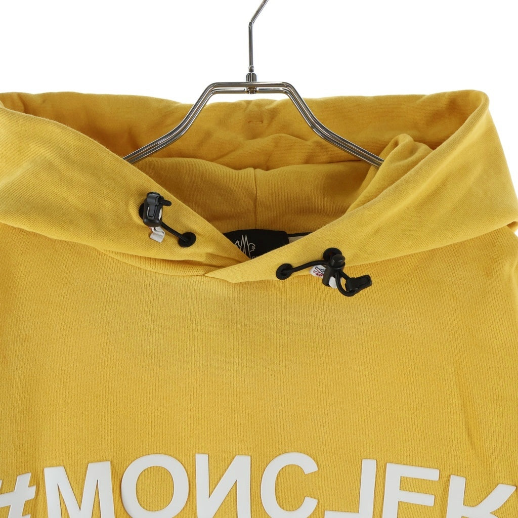 MONCLER GRENOBLE(モンクレールグルノーブル) 23AW MAGLIA CON CAPPUCCIO マグリア ロゴ プルオーバーパーカー フーディー イエロー I20978G00027 80451
