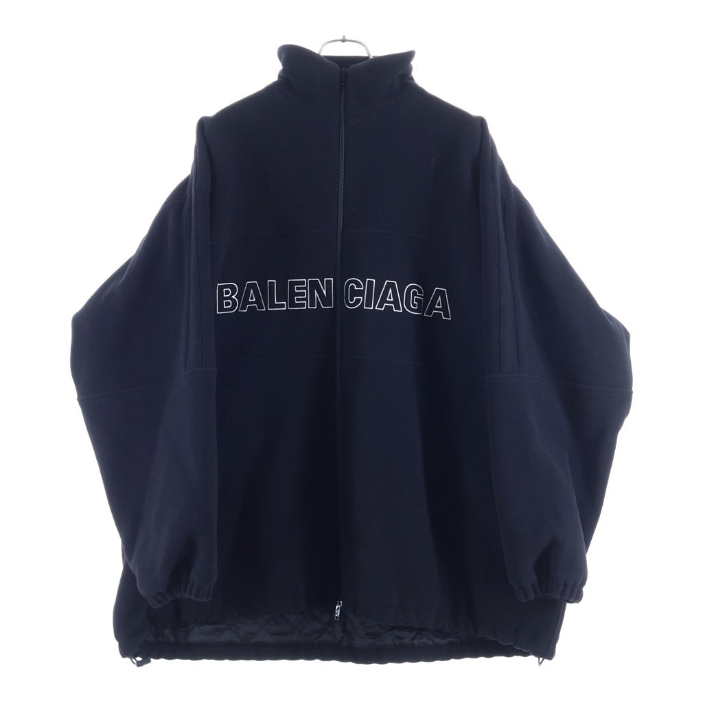 BALENCIAGA(バレンシアガ) 18AW FLEECE TRACK SUIT JACKET ロゴフリーストラックジャケット ブラック 534315 TBU14