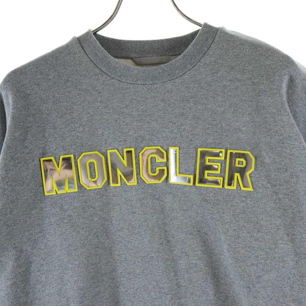 【最終値下げ】Moncler チャコールグレー スウェット トレーナー　サイズL MONCLER(モンクレール) 23AW FELPA LOGATA フリースミラーロゴ