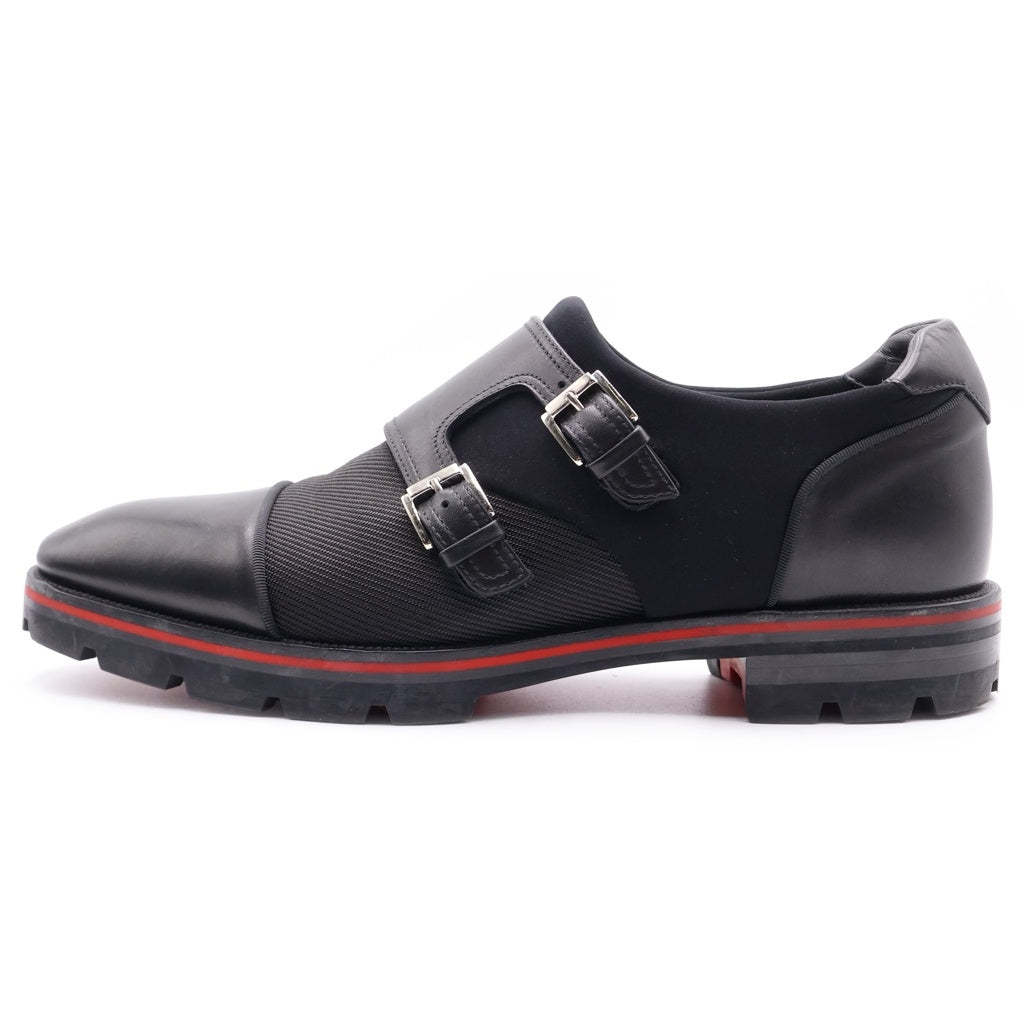 CHRISTIAN LOUBOUTIN(クリスチャンルブタン) ダブルモンクストラップ ローカットレザーシューズ ブラック
