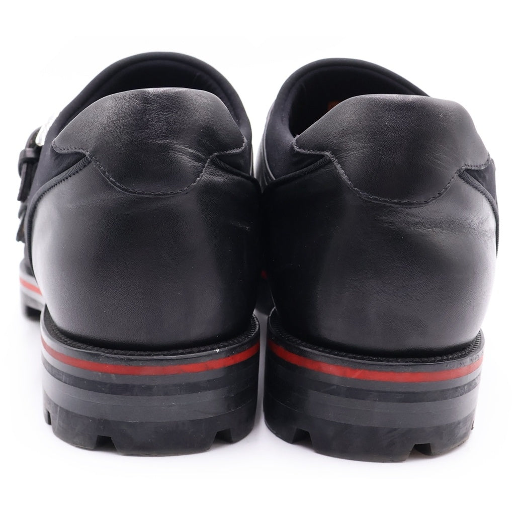 CHRISTIAN LOUBOUTIN(クリスチャンルブタン) ダブルモンクストラップ ローカットレザーシューズ ブラック