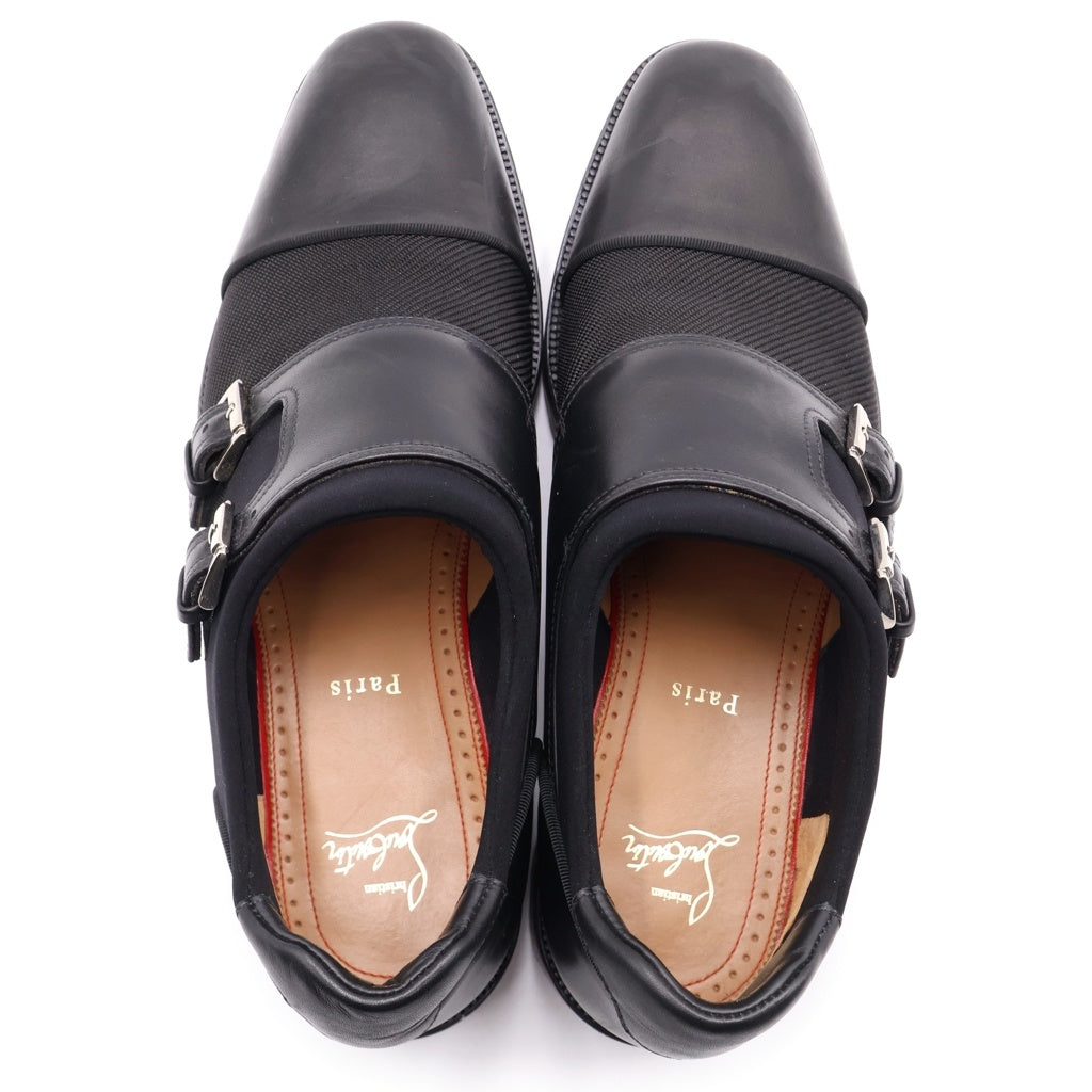 CHRISTIAN LOUBOUTIN(クリスチャンルブタン) ダブルモンクストラップ ローカットレザーシューズ ブラック