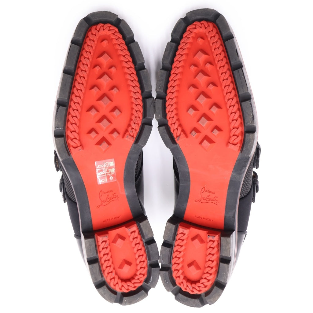 CHRISTIAN LOUBOUTIN(クリスチャンルブタン) ダブルモンクストラップ ローカットレザーシューズ ブラック