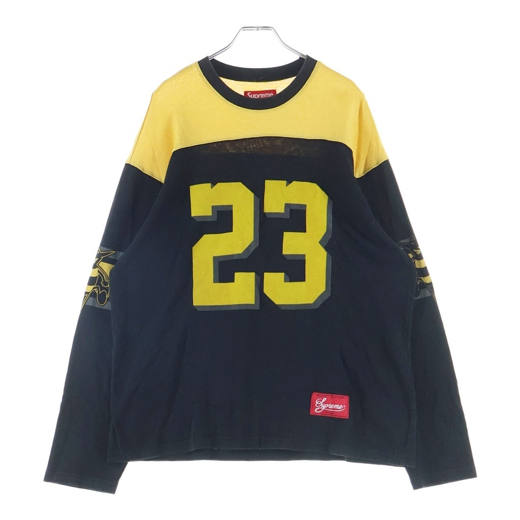 SUPREME(シュプリーム) 23AW BUMBLEBEE FOOTBALL TOP 長袖クルーネックスウェット ブラック/イエロー