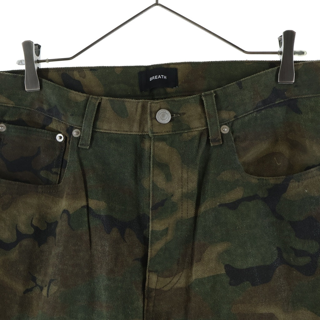 BREATH(ブレス) 25AWCOATING BIKER CAMO PANTデニムパンツ カーキ BR25AW P1006
