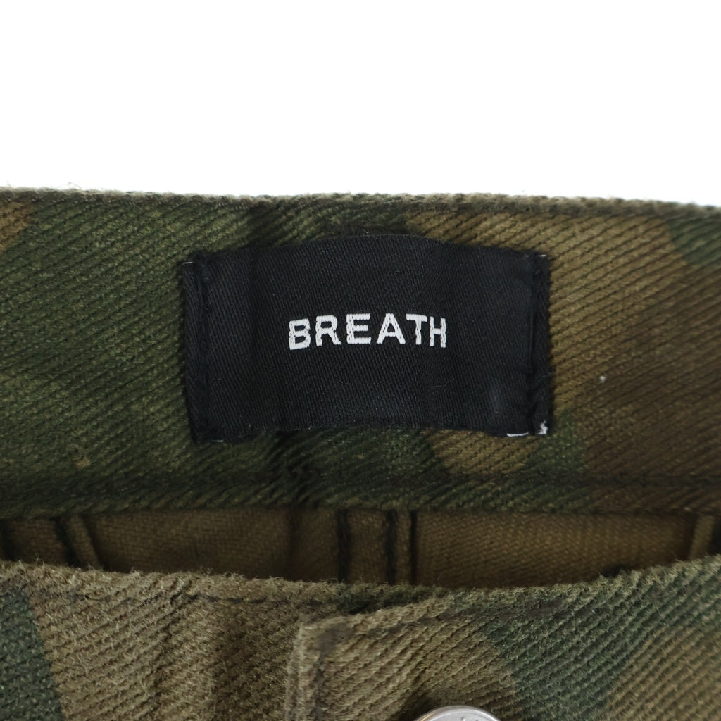 BREATH(ブレス) 25AWCOATING BIKER CAMO PANTデニムパンツ カーキ