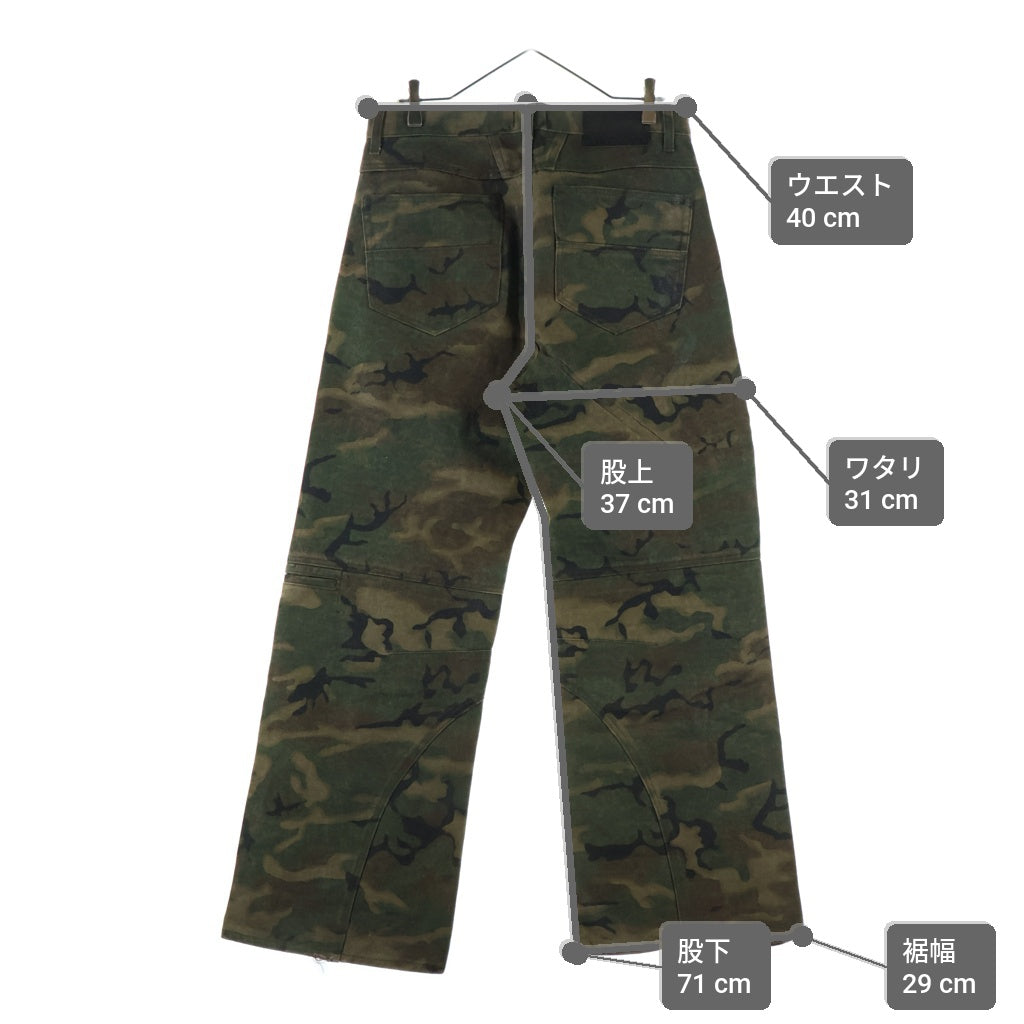 BREATH(ブレス) 25AWCOATING BIKER CAMO PANTデニムパンツ カーキ