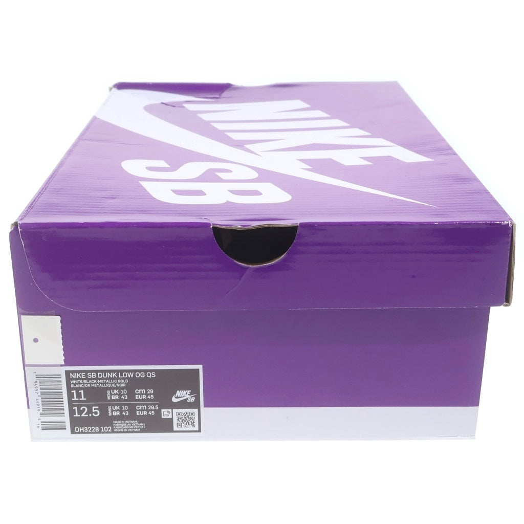 NIKE(ナイキ) ×SUPREME DUNK LOW OG QS DH3228-102 シュプリーム ダンクロー ローカットスニーカー ホワイト/ブラック/ゴールド US11/29cm