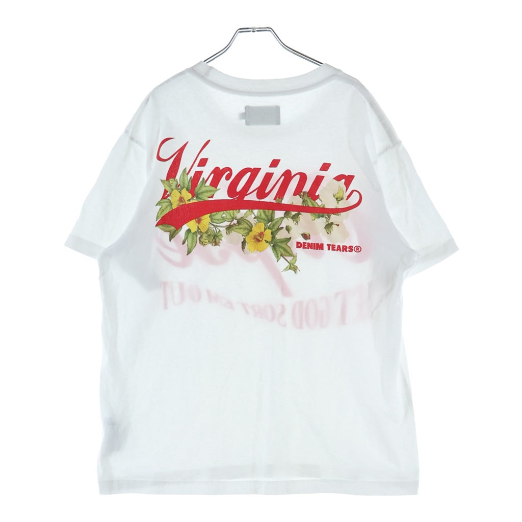 DENIM TEARS(デニムティアーズ) ×Clipse Let God Sort Em Out クリプス レット ゴッド ソート エム アウト 両面プリントクルーネック半袖Tシャツカットソー ホワイト/レッド