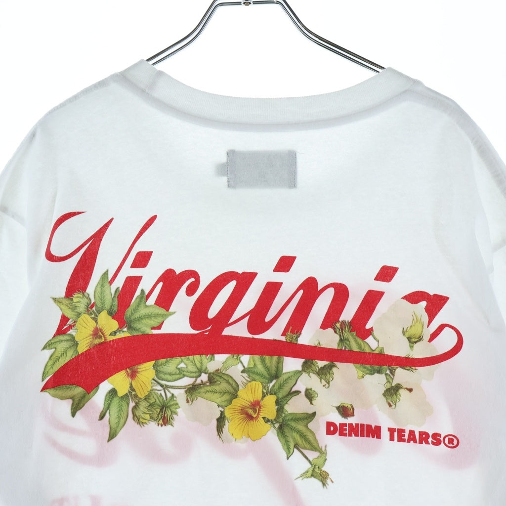 DENIM TEARS(デニムティアーズ) ×Clipse Let God Sort Em Out クリプス レット ゴッド ソート エム アウト 両面プリントクルーネック半袖Tシャツカットソー ホワイト/レッド