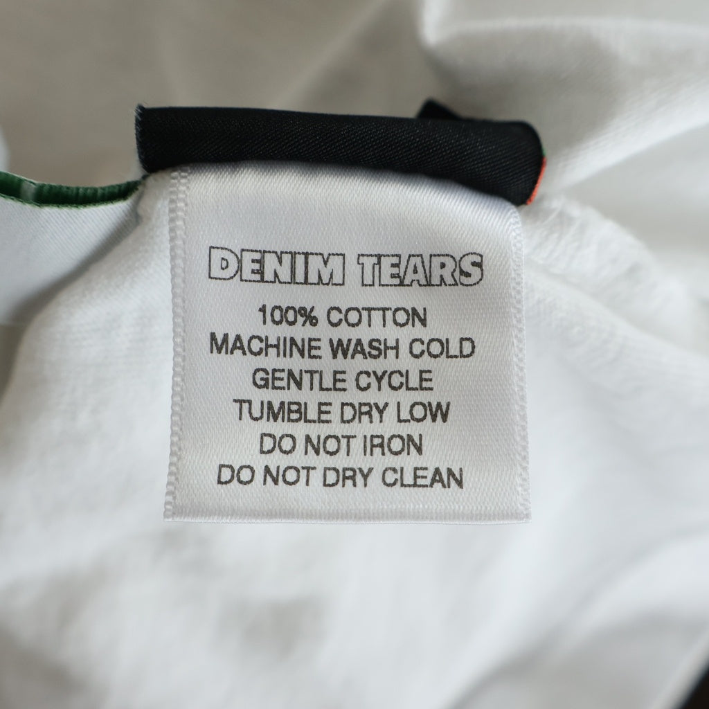 DENIM TEARS(デニムティアーズ) ×Clipse Let God Sort Em Out クリプス レット ゴッド ソート エム アウト 両面プリントクルーネック半袖Tシャツカットソー ホワイト/レッド