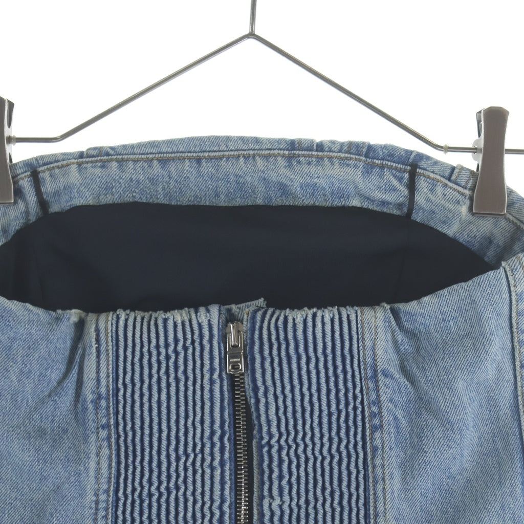 AMIRI(アミリ) 24SS MA DENIM BUSTIER フェード加工 バックロゴパッチ刺繍 デニムビスチェ ベスト レディース インディゴ