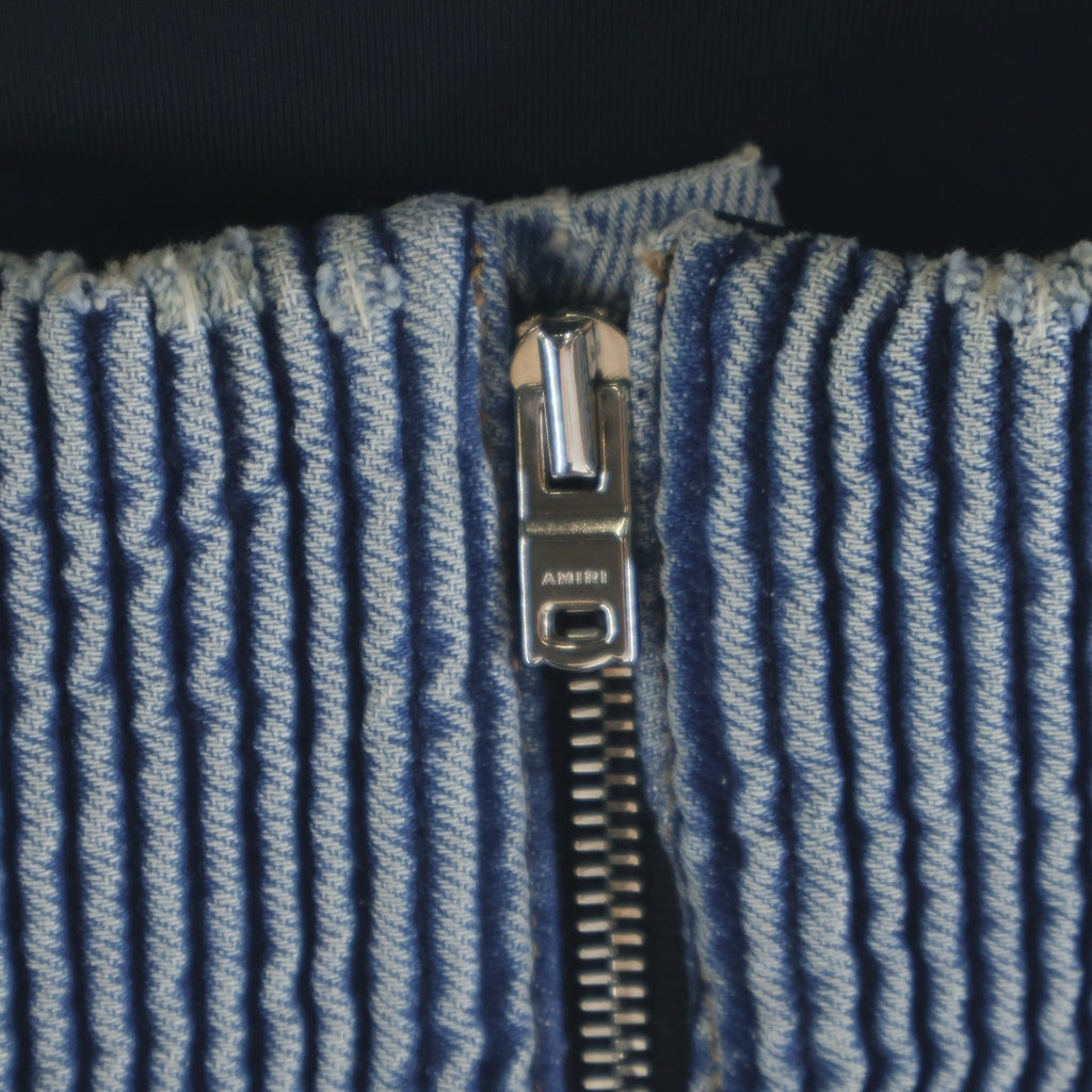 AMIRI(アミリ) 24SS MA DENIM BUSTIER フェード加工 バックロゴパッチ刺繍 デニムビスチェ ベスト レディース インディゴ