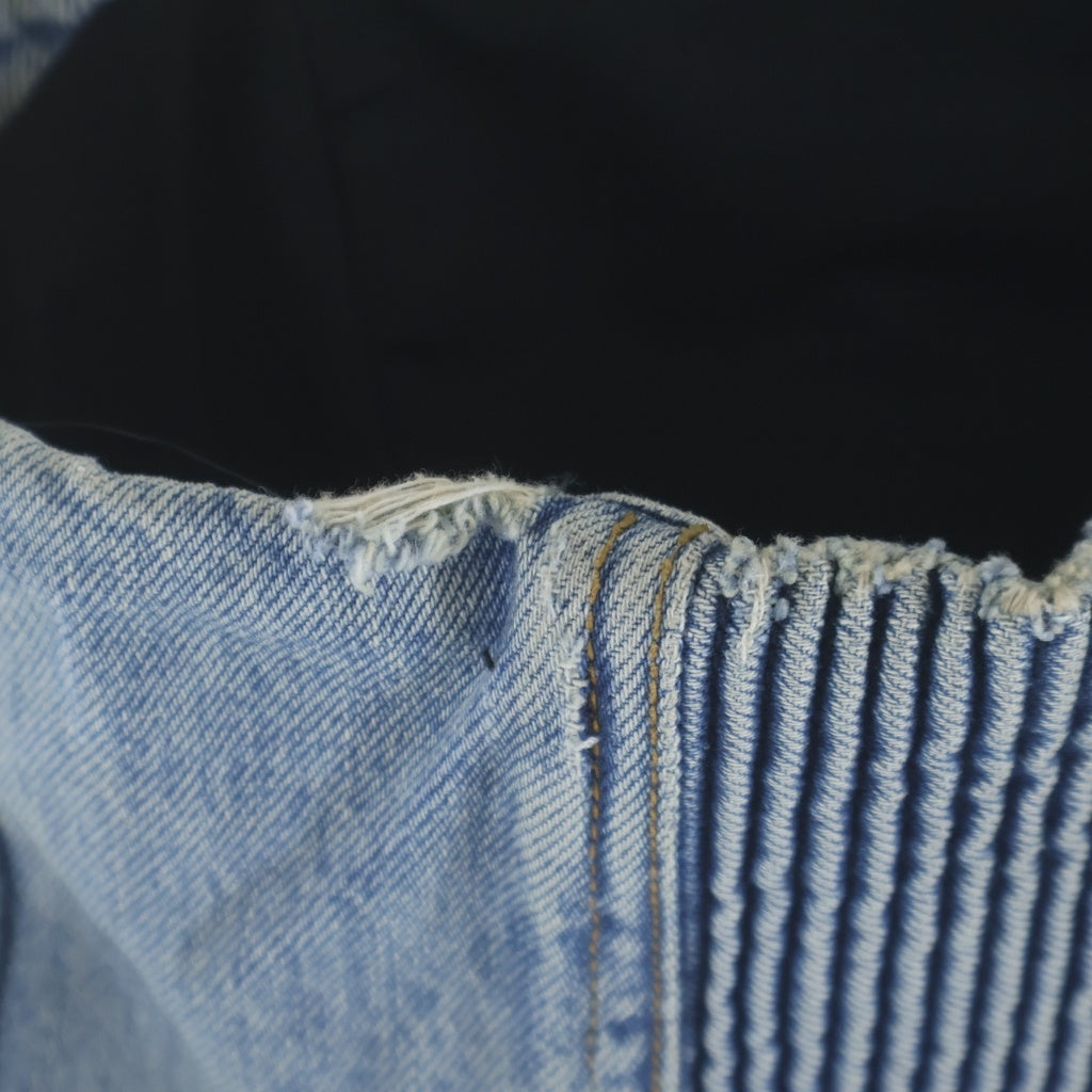 AMIRI(アミリ) 24SS MA DENIM BUSTIER フェード加工 バックロゴパッチ刺繍 デニムビスチェ ベスト レディース インディゴ