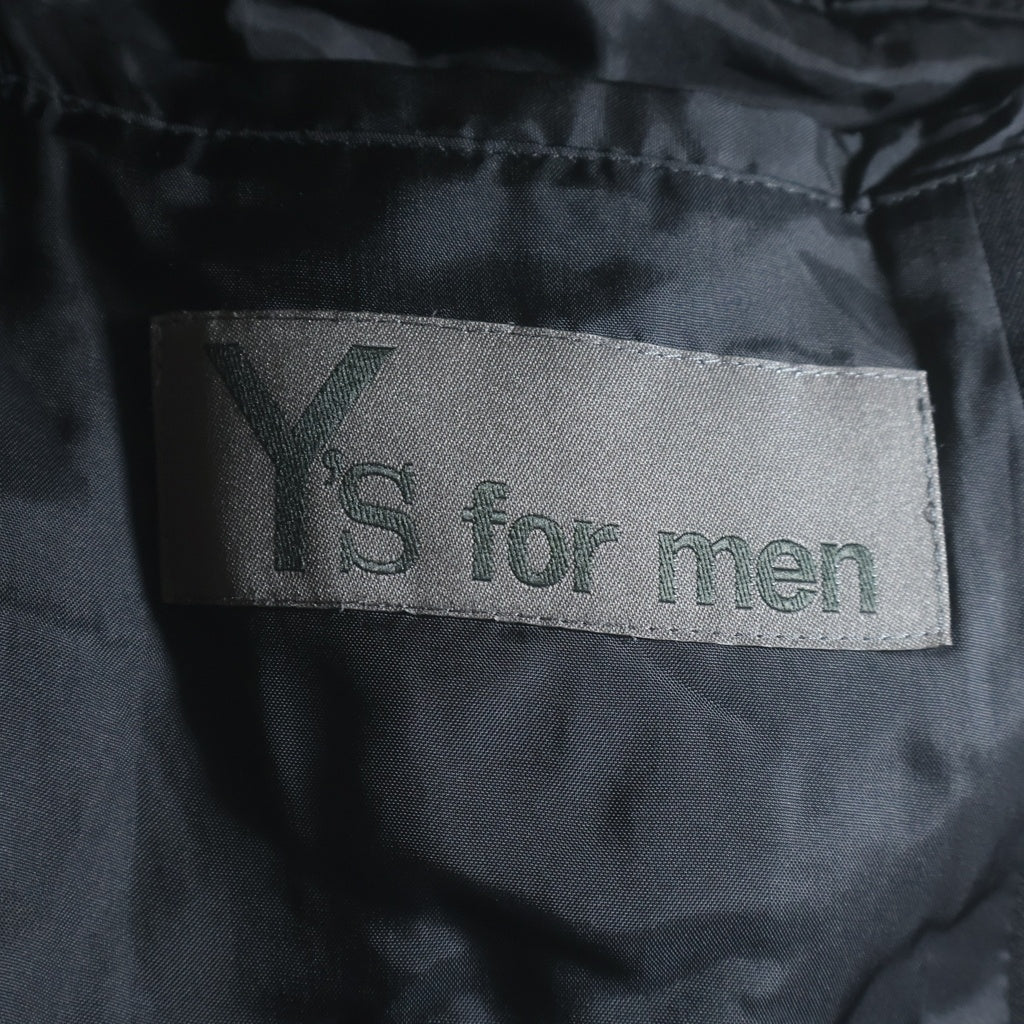 Y's for men(ワイズフォーメン) 25AW WOOL GABARDINE COAT WITH STAND FRONT COLLAR ML-C03-103 ウール ギャバジンコート ウィズ スタンド フロント カラー ブラック