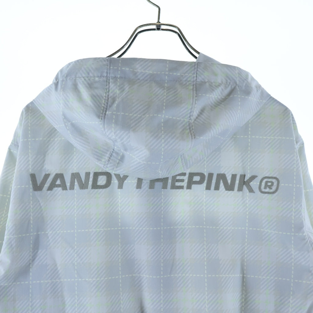 VANDY THE PINK(バンディーザピンク) 26SS Plaid Windbreaker Jacket VD5058-104 プレイド ウィンドウブレーカー ナイロンジャケット グレー