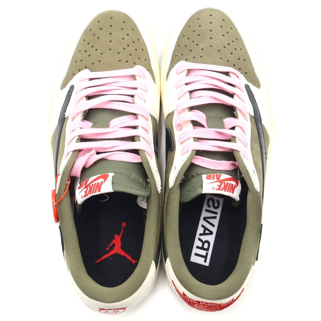 NIKE(ナイキ) ×TRAVIS SCOTT AIR JORDAN 1 LOW OG トラヴィススコット エアジョーダン 1 リバース オリーブ ローカットスニーカー US9/27cm DM7866-200