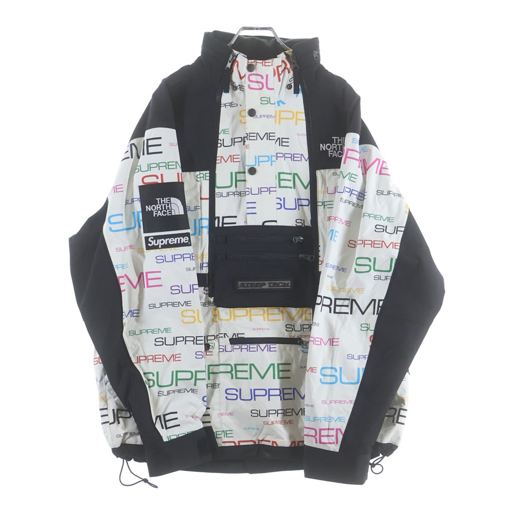 SUPREME(シュプリーム) 21AW ×THE NORTH FACE ザ ノースフェイス スティープ テック アポジー ロゴプリント 刺繍 マルチポケット フーデッド アノラックパーカー ホワイト NP52102I
