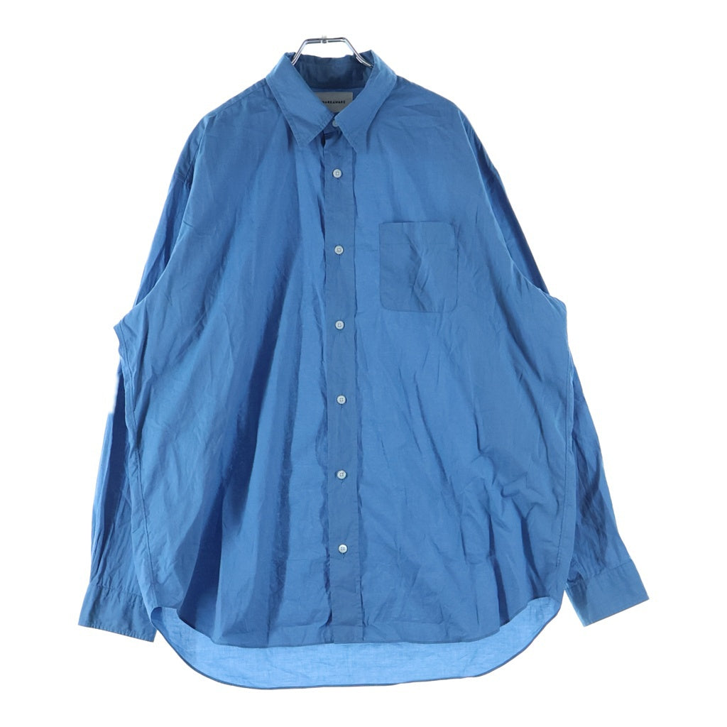 MARKAWARE(マーカウェア) HUGE SHIRT SOKTAS ORGANIC COTTON POPLIN テントシャツ 長袖シャツ ブルー A22C-03SH01C