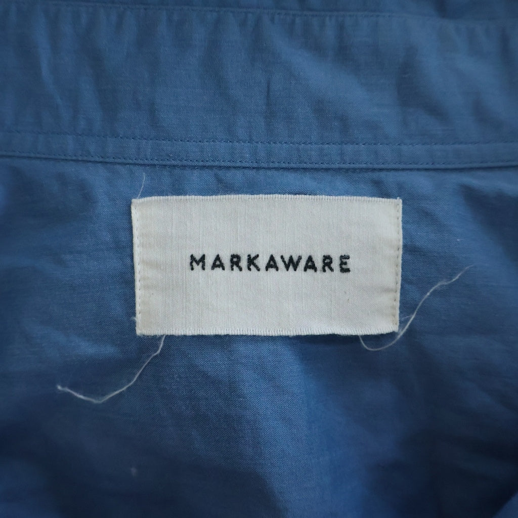 MARKAWARE(マーカウェア) HUGE SHIRT SOKTAS ORGANIC COTTON POPLIN テントシャツ 長袖シャツ ブルー A22C-03SH01C