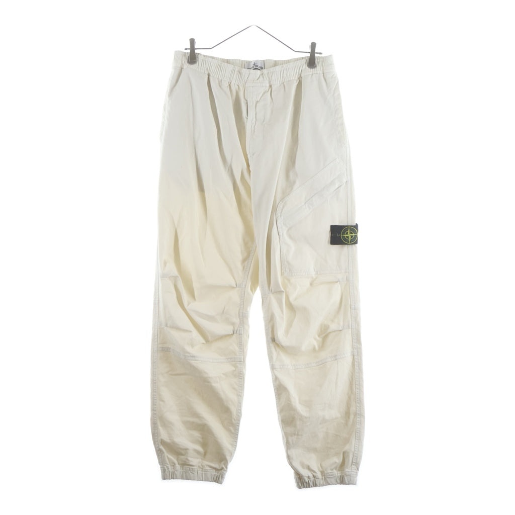 STONE ISLAND(ストーンアイランド) STRETCH ORGANIC BROKEN TWILL COTTON OLD EFFECT ストレッチオーガニック ブロークンツイル コットンオールドエフェクトパンツ ホワイト K2S153100036S00L1