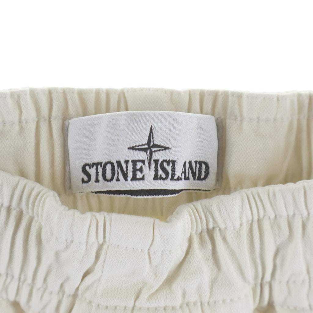 STONE ISLAND(ストーンアイランド) STRETCH ORGANIC BROKEN TWILL COTTON OLD EFFECT ストレッチオーガニック ブロークンツイル コットンオールドエフェクトパンツ ホワイト K2S153100036S00L1