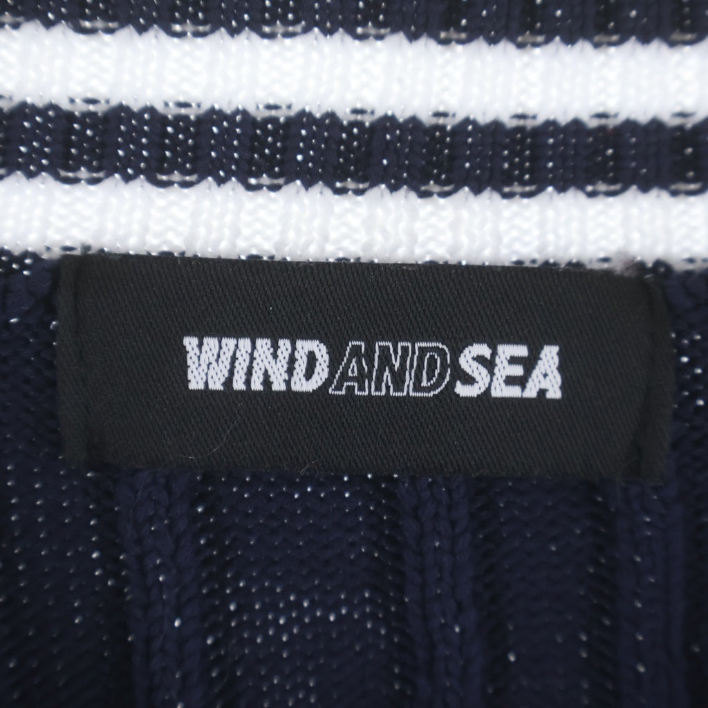 WIND AND SEA(ウィンダンシー) SEA TILDEN SWEATER アクリルケーブルクルーネック長袖ニットセーター ネイビー WDS-O-TRAD-23-Q1-KN-01