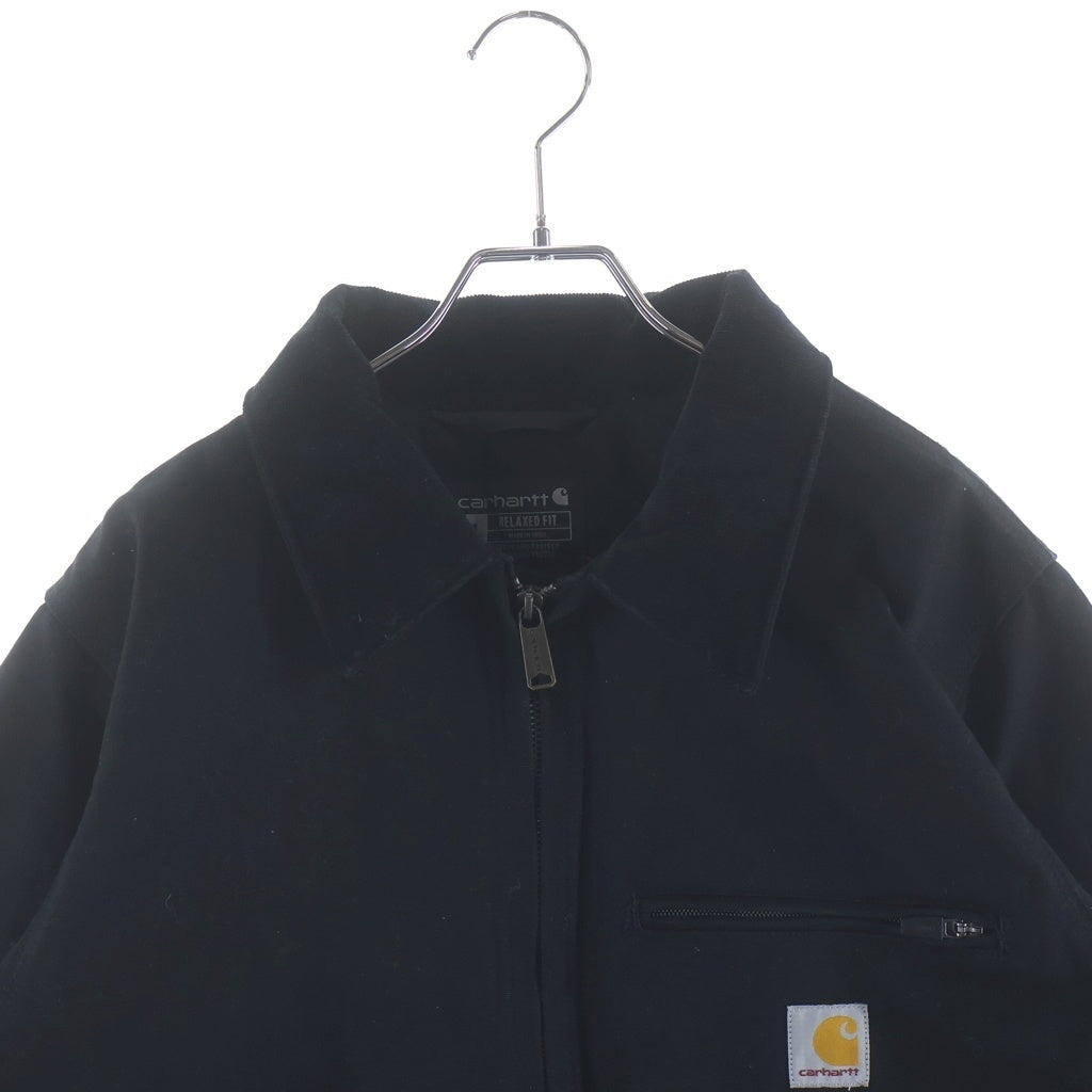 CARHARTT(カーハート) BLANKET-LINED DETROIT JACKET ロゴパッチ ジップアップ ブランケットライニング デトロイトジャケット ブラック 103828 BLK