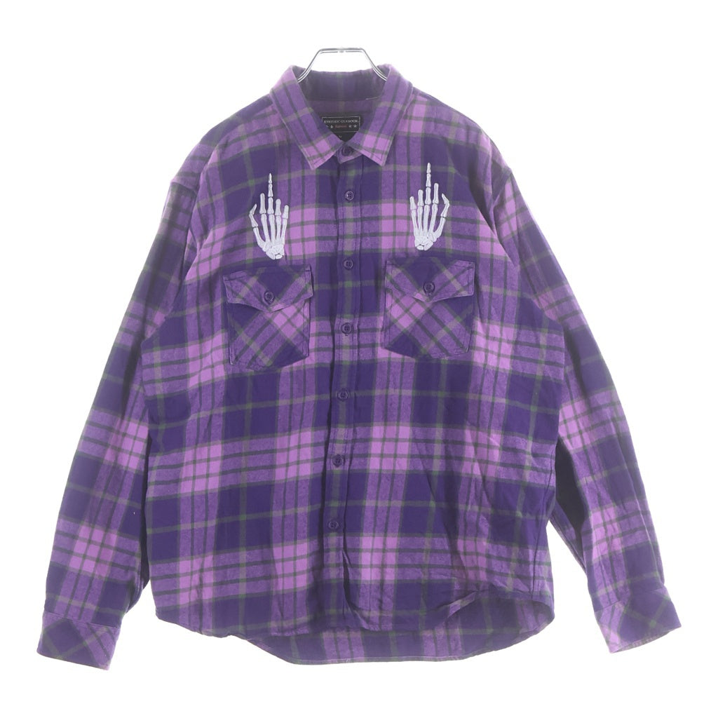 SUPREME(シュプリーム) 21SS ×HISTERIC GLAMOUR Plaid Flannel Shirt プライドチェック柄長袖ワークシャツ パープル