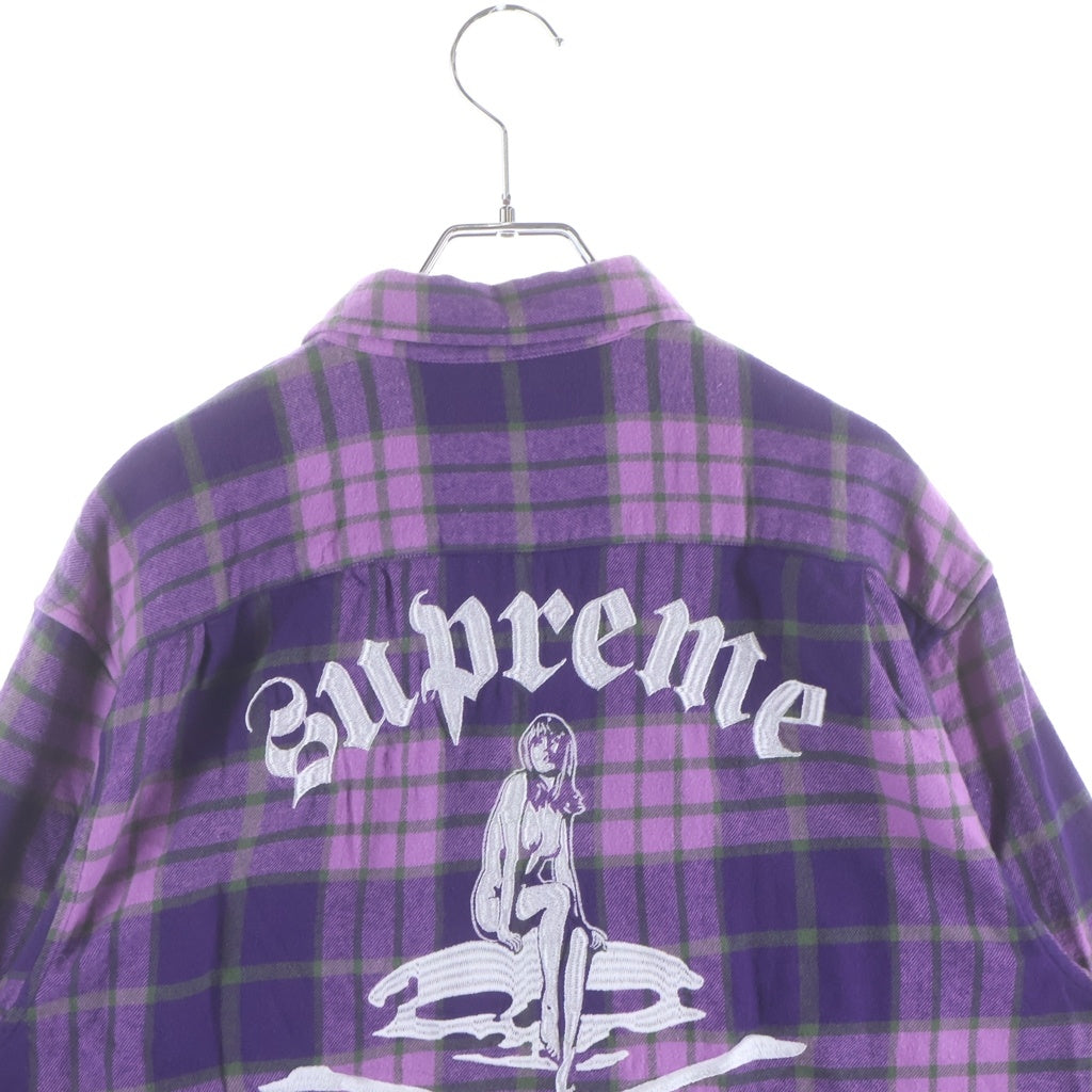 SUPREME(シュプリーム) 21SS ×HISTERIC GLAMOUR Plaid Flannel Shirt プライドチェック柄長袖ワークシャツ パープル