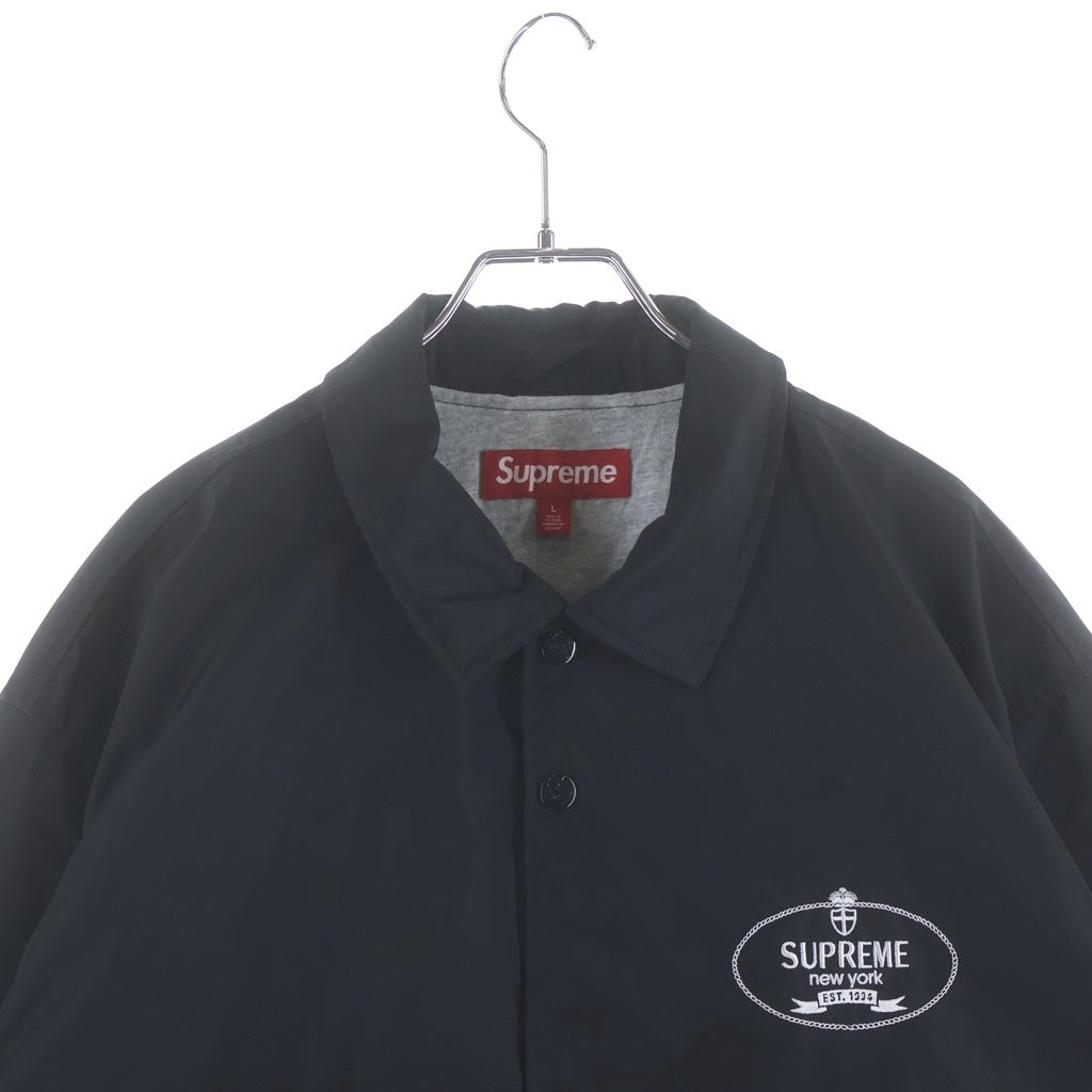 SUPREME(シュプリーム) 24AW Crest Coaches Jacket クレスト ロゴエンブロイダリー コーチジャケット ブラック