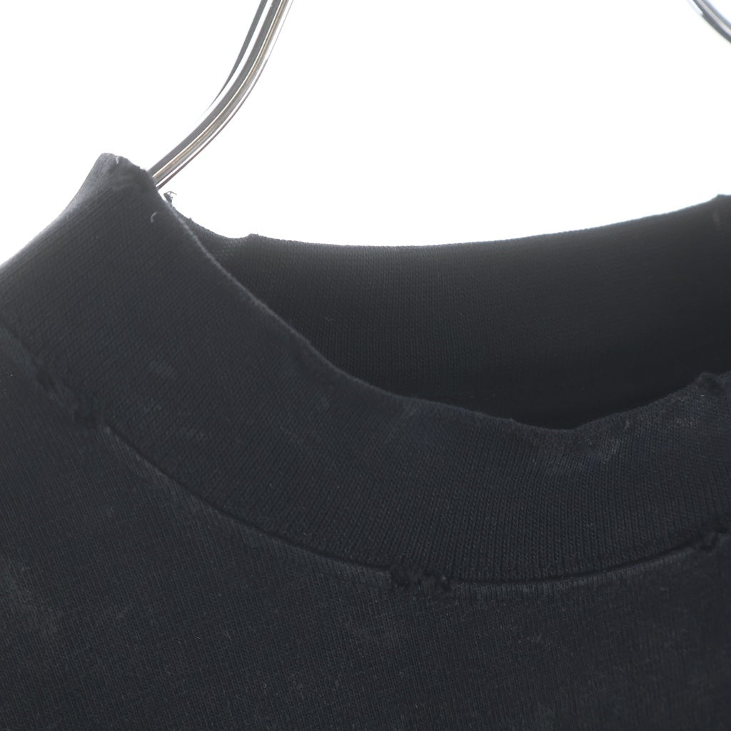 BALENCIAGA(バレンシアガ) 23SS Paris Moon Upside Down パリス ムーン アップサイド ダウン デストロイ加工 オーバーサイズ フロントロゴプリント クルーネック半袖Tシャツ 698811 T0VT3