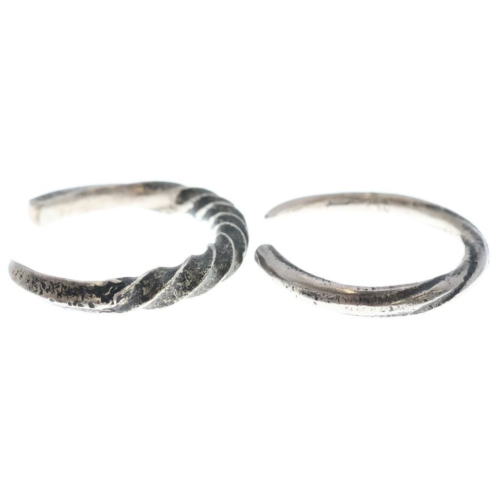 BACK LASH(バックラッシュ) ×JUN UEZONO 4連バングル レザー×SILVER1000 純銀 ブレスレット ブラック/シルバー