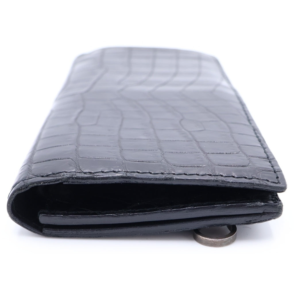 BACK LASH(バックラッシュ) CROCODILE LONG FOLD WALLET クロコダイル ロングフォールドウォレット 長財布 シルバー