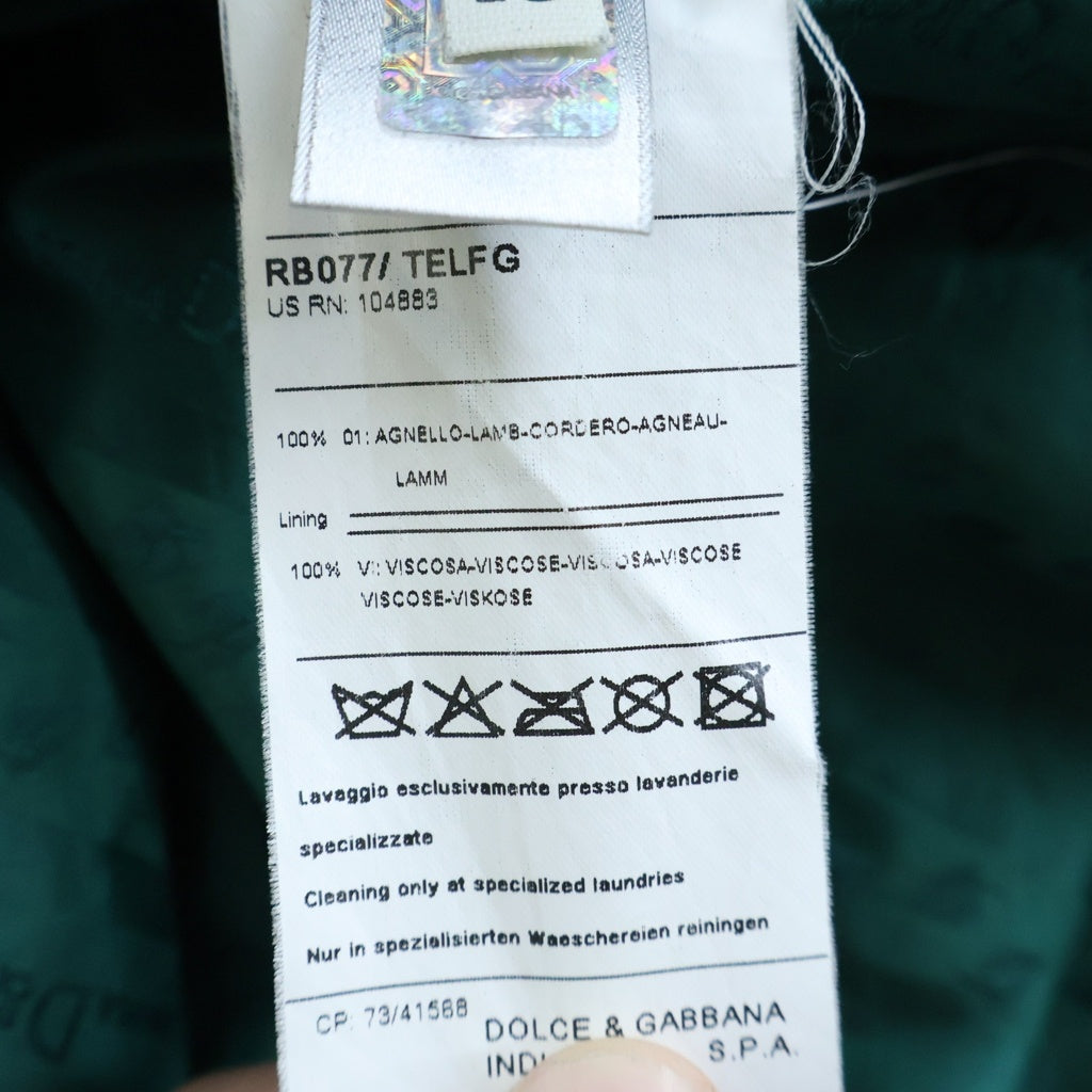 DOLCE & GABBANA(ドルチェアンドガッバーナ) レザージップアップブルゾン MA-1ジャケット ブラック