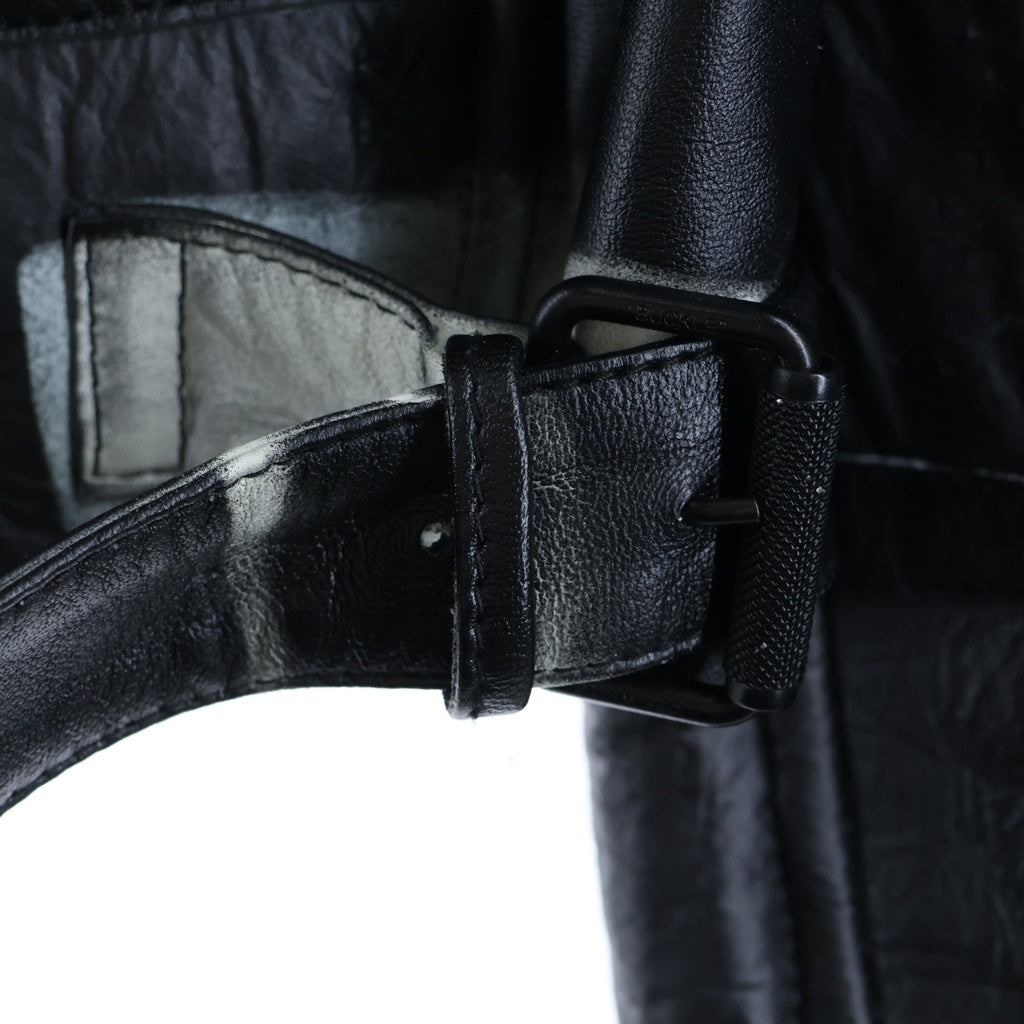 OFF-WHITE(オフホワイト) B-3ジップアップ フロントプリント ムートンジャケット ブラック/ホワイト OMJA011E18A33002