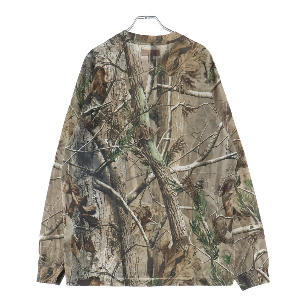 SUPREME(シュプリーム) 25AW Small Box L/S Tee Realtree AP Camo スモール ボックス ロゴ リアルツリー カモ クルーネック長袖Tシャツカットソー ロングスリーブ ロンT ブラウン