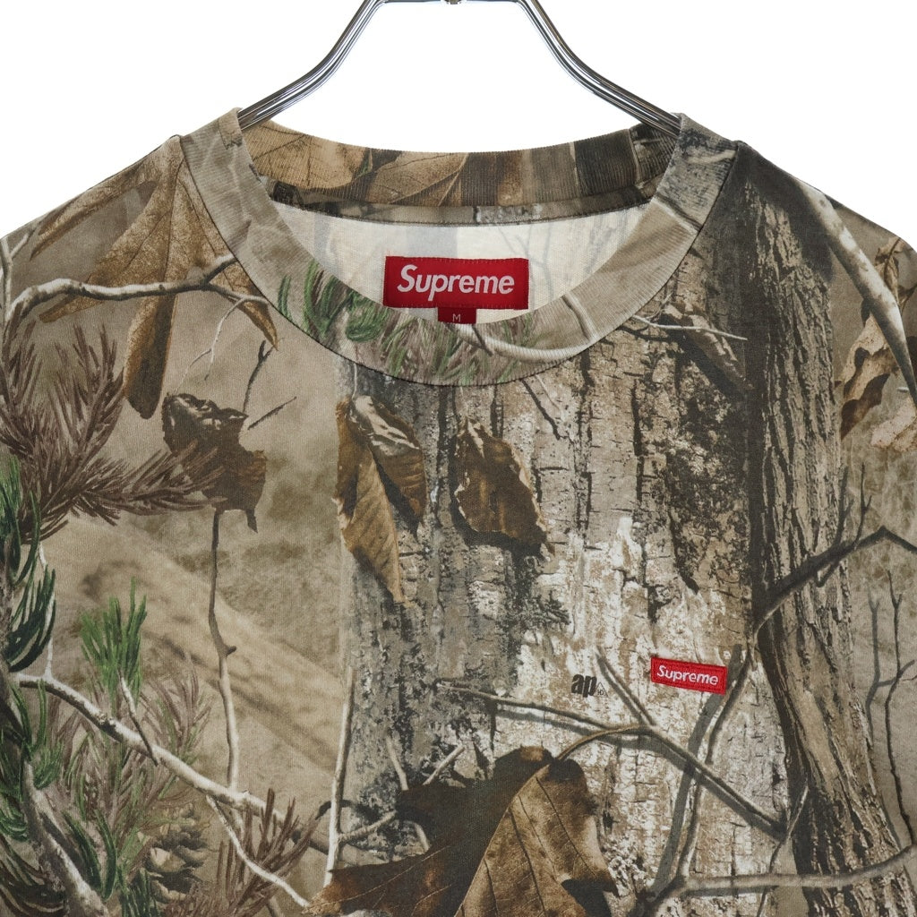 SUPREME(シュプリーム) 25AW Small Box L/S Tee Realtree AP Camo スモール ボックス ロゴ リアルツリー カモ クルーネック長袖Tシャツカットソー ロングスリーブ ロンT ブラウン