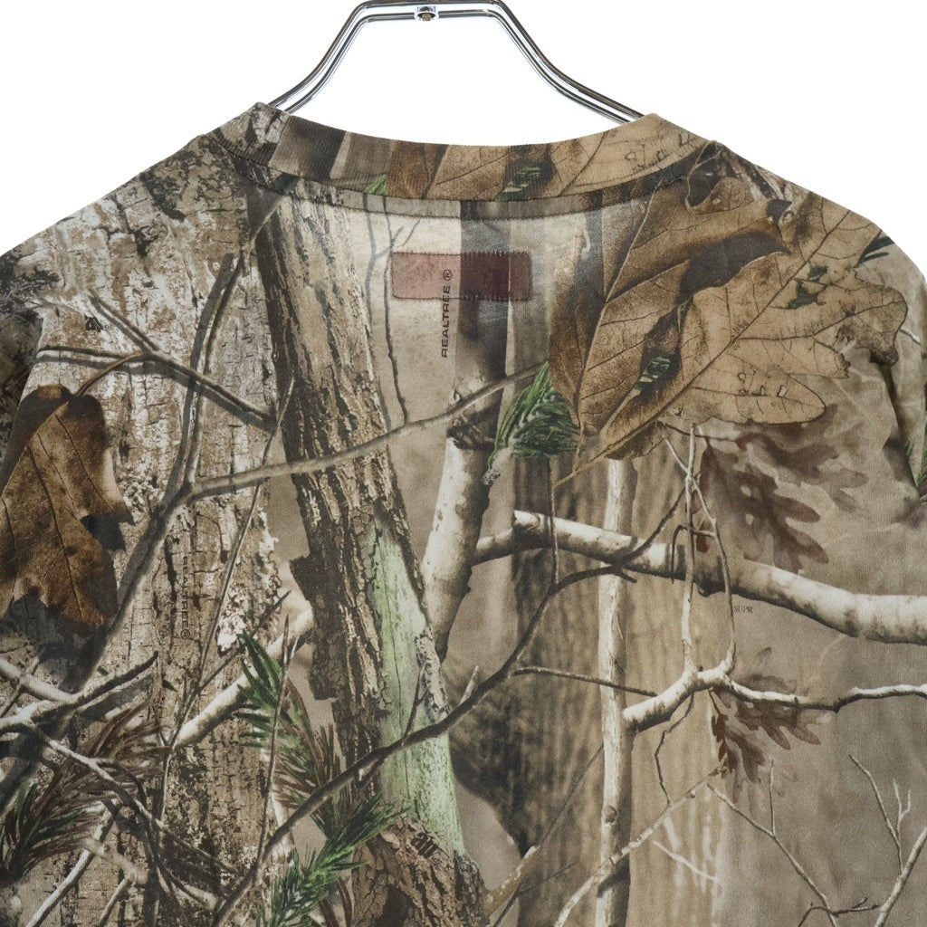 SUPREME(シュプリーム) 25AW Small Box L/S Tee Realtree AP Camo スモール ボックス ロゴ リアルツリー カモ クルーネック長袖Tシャツカットソー ロングスリーブ ロンT ブラウン