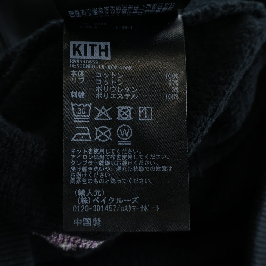 KITH(キス) ×CAPCON RYU VINTAGE Nelson Crewneck カプコン リュウ ヴィンテージ 刺繍 クルーネックスウェットトレーナー ブラック 25-072-060-0037-4-0