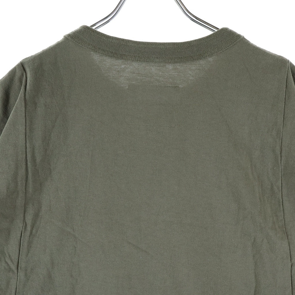 Sacai(サカイ) Cotton Jersey T-Shirt コットン ジャージ ポケット クルーネック半袖Tシャツカットソー カーキ 25‐03628M