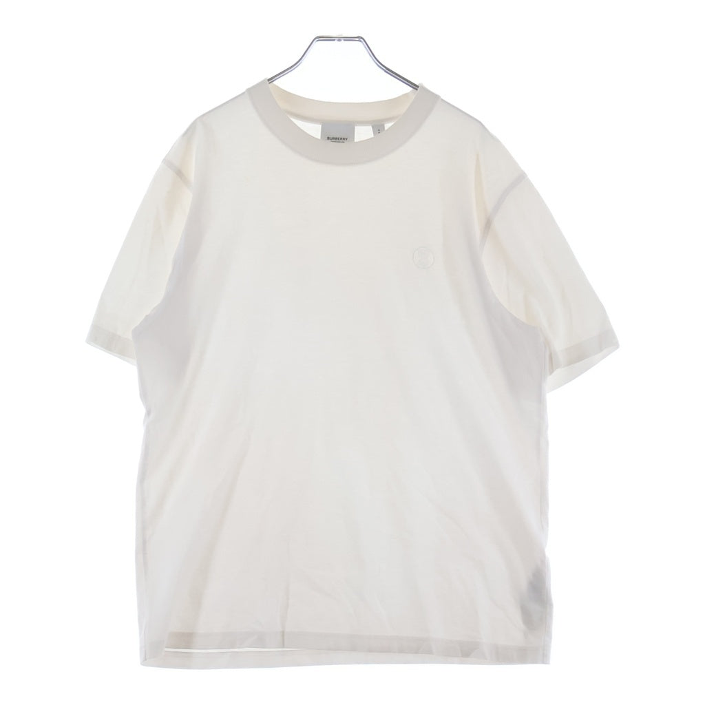 BURBERRY(バーバリー) TBロゴ刺繍 クルーネック半袖Tシャツカットソー ホワイト 8041699