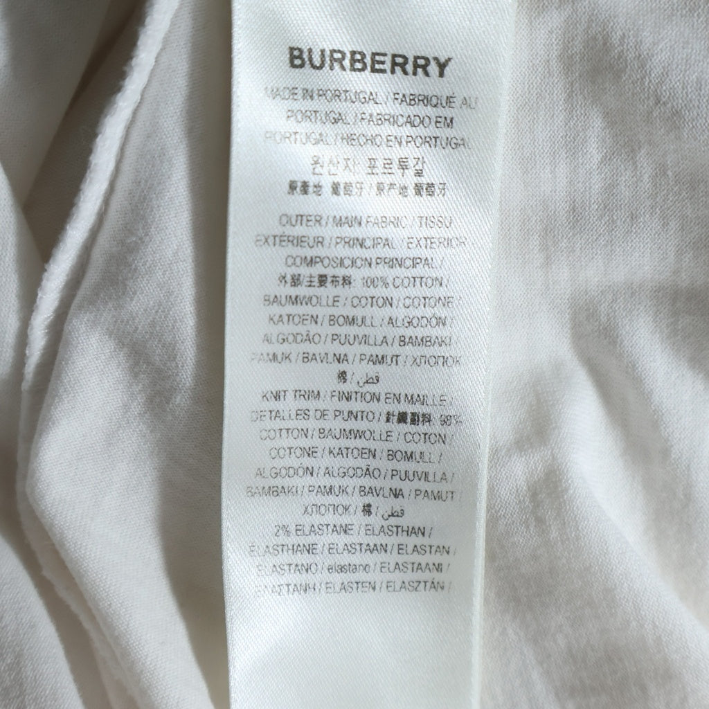 BURBERRY(バーバリー) TBロゴ刺繍 クルーネック半袖Tシャツカットソー ホワイト 8041699