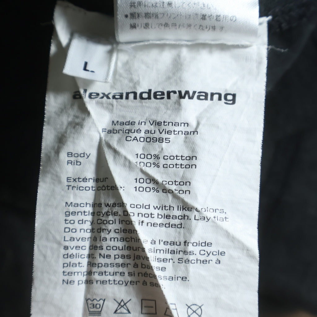 ALEXANDER WANG(アレキサンダーワン) ワンポイントロゴ クルーネック長袖Tシャツカットソー ロングスリーブ ロンT グレー UCC3211013