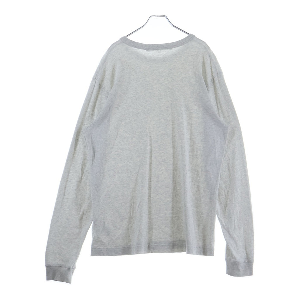 ALEXANDER WANG(アレキサンダーワン) ウォッシュ加工 ワンポイントロゴ クルーネック長袖Tシャツカットソー ロングスリーブ ロンT グレー UCC3221537