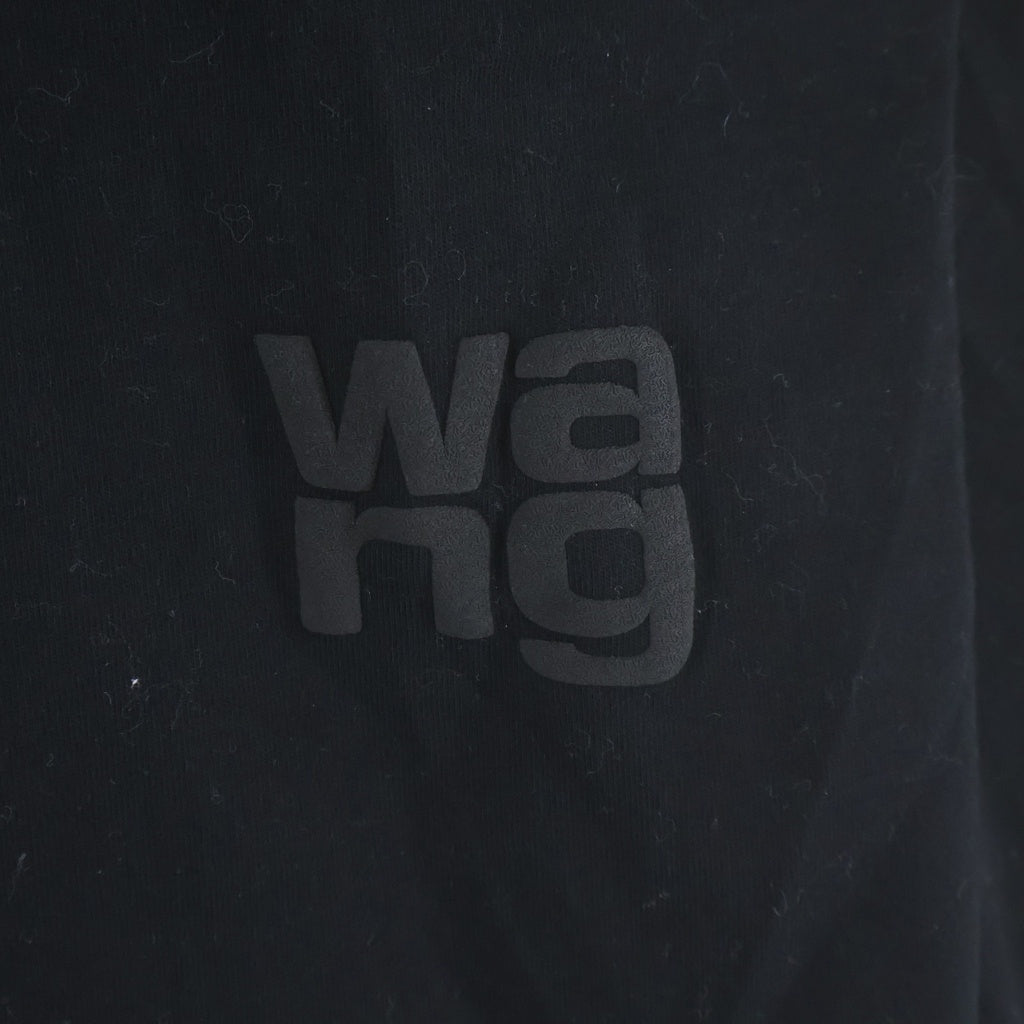 ALEXANDER WANG(アレキサンダーワン) 25AW ロゴ パフプリント クルーネック長袖Tシャツカットソー ロングスリーブ ロンT ブラック 4CC3241519