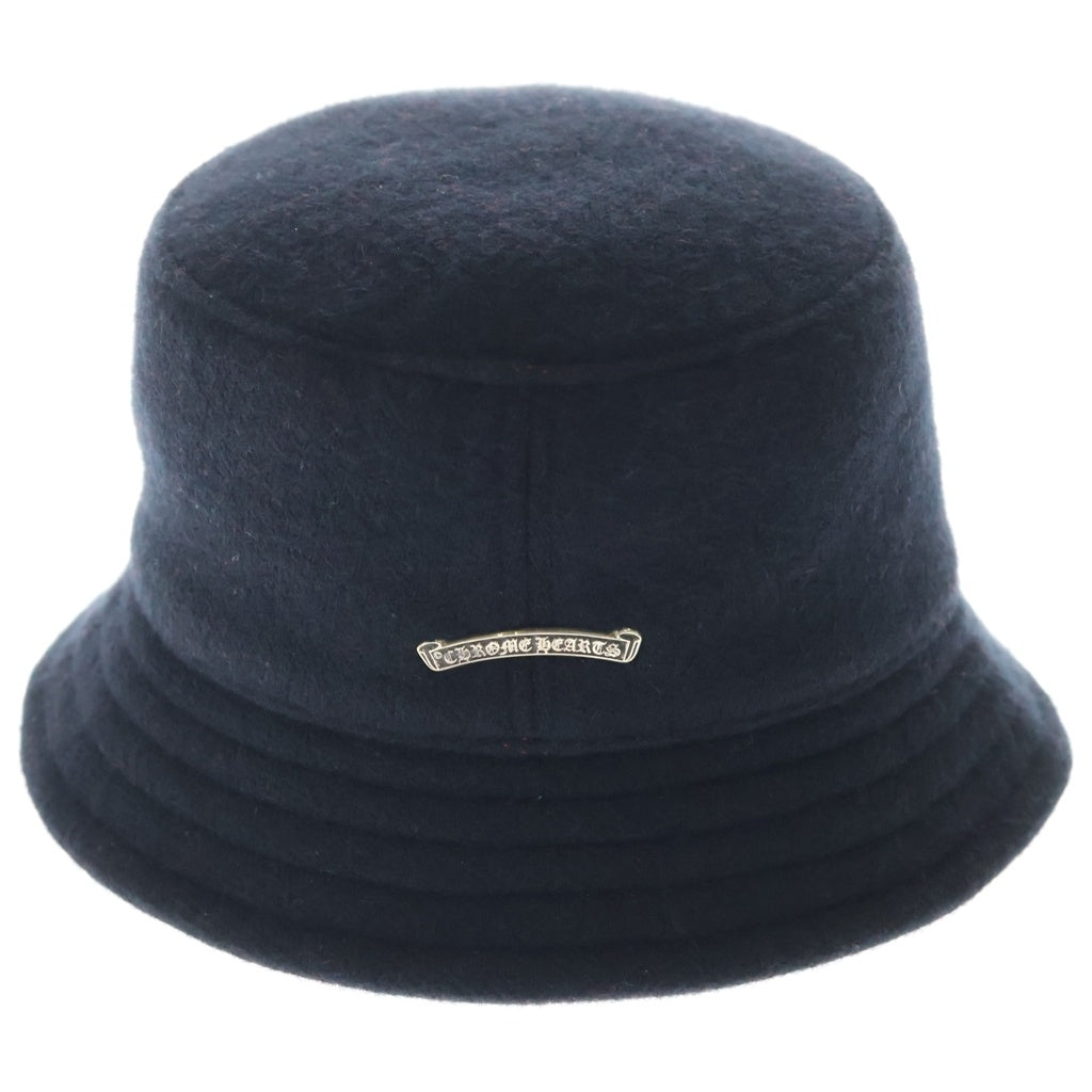 CHROME HEARTS(クロムハーツ) Cashmere Bucket Hat CHロゴ スクロールラベルパッチ付き カシミヤ バケットハット ブラック