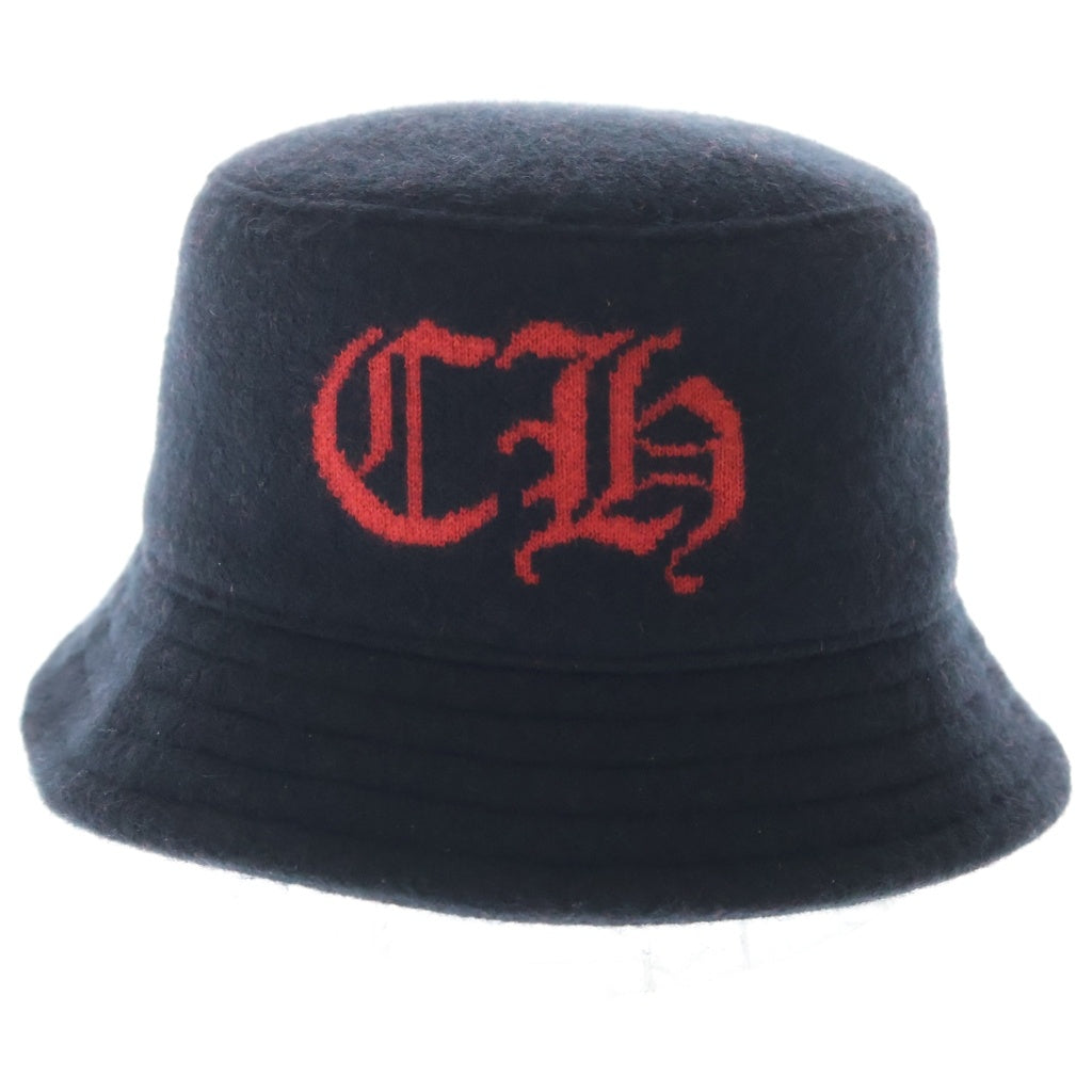 CHROME HEARTS(クロムハーツ) Cashmere Bucket Hat CHロゴ スクロールラベルパッチ付き カシミヤ バケットハット ブラック